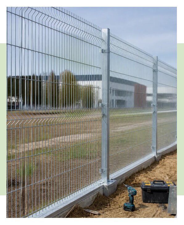 Монтаж оцинкованного 3Д забора под ключ для участка в Рузаевке